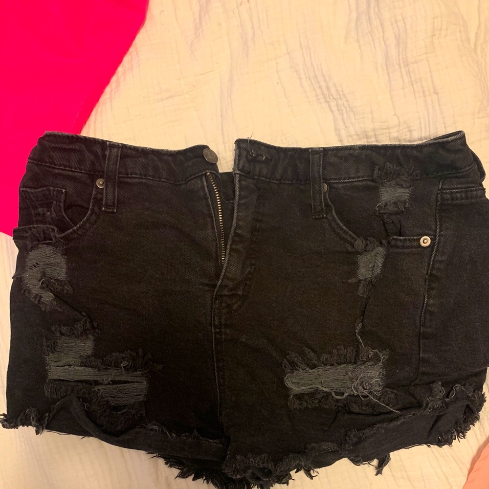 Black Ripped Shorts